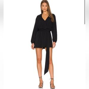Show Me Your Mumu Chloe Collared Dress in Black Slinky Stretch